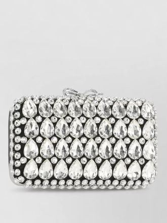 Self Portrait crystal bow mini bag rectangular chain