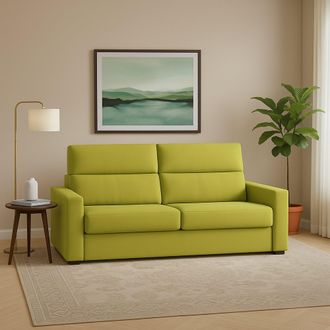 Dmora Sof&aacute; Fijo 3 Plazas Ozegna, Desenfundable, Lavable Made In Italy, Brazos, 220x95 Cm Verde