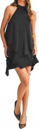 Mustard Seed Layered Halter Dress In Black