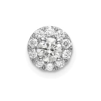 Diamond2Deal 14K White Gold Lab Grown Diamond Round Halo Pendant (0.5ct, VS, G-H)