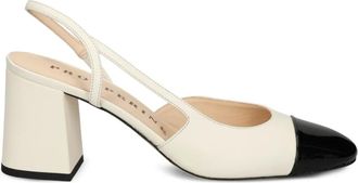 Prosperine 65 mm slingback pumps met bewerkte neus - Wit
