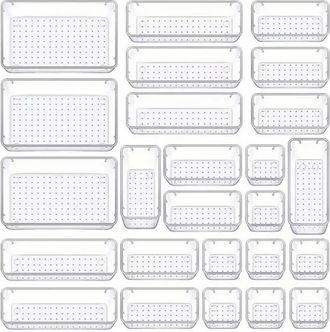 OEM Caja De Almacenamiento - Sistema De Cajones Transparente Para C&oacute;moda - Organizador De Caj&oacute;n Para Ba&ntilde;o Cocina Oficina - 25 Unidades En 4 Tama&ntilde;os