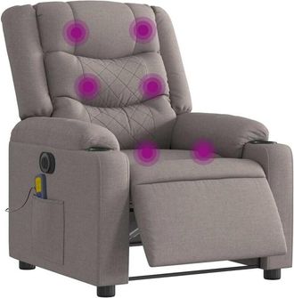 vidaXL Vidaxl - Sillón reclinable de masaje eléctrico tela gris taupe