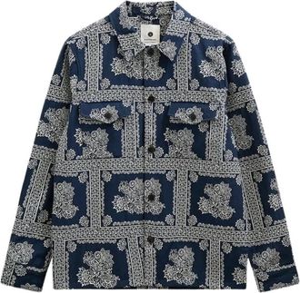 Anerkjendt Akoscar Flower Overshirt - Heren - Casual Overhemden - Blauw - XL - Katoen - Overhemden