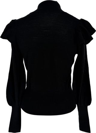 Zimmermann High Neck Knitted Sweater in Black Merino Wool