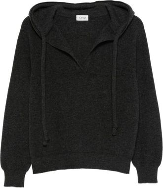 MRZ Mrz, Hoodies & sweatvesten, Dames, Grijs, S, Hoodie met V-hals in houtskoolgrijs