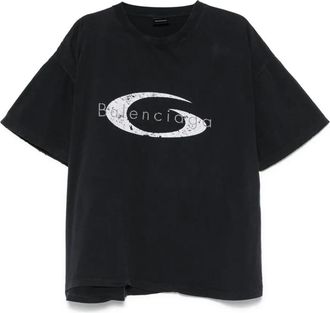 Balenciaga Katoenen T-shirt - Zwart