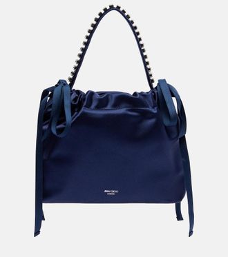 Jimmy Choo London Drawstring Mini embellished satin top-handle bag