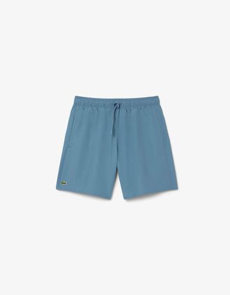 Lacoste Mens Mid-Length Monochrome Swim Trunks - Blue - Size: 33/32/32