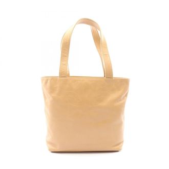 Chanel Beige Leather Handbag Tote Bag (Pre-Owned)