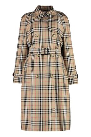 Burberry Beige Check Trench Coat