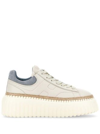 Hogan Cream Leather H Stripes H6 Sneakers