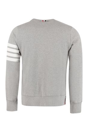 Thom Browne Striped Sleeve Cotton Sweatshirt - Gray