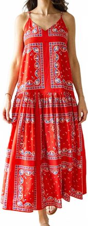 The Great. Drop Waist Maxi Dress In Red Boat