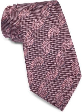 Ermenegildo Zegna Paisley Petal Silk Tie in Medium Pink Fan at Nordstrom