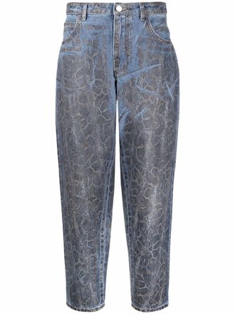 Alberta Ferretti Jeans dritti con stampa - Blu