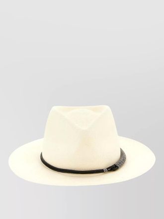 Brunello Cucinelli straw woven fedora hat