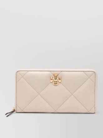 Tory Burch kira quilt diamond zip leather wallet