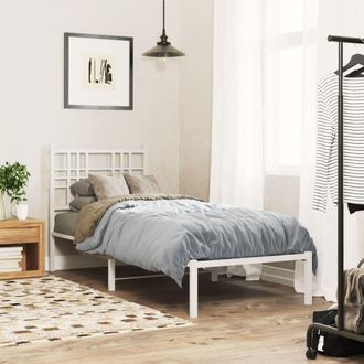 vidaXL Estructura Cama Sin Colch&oacute;n Con Cabecero Metal Blanco 80x200 Cm Vidaxl