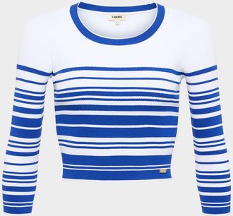 L'agence Yukio Stripe Crewneck Crop Top
