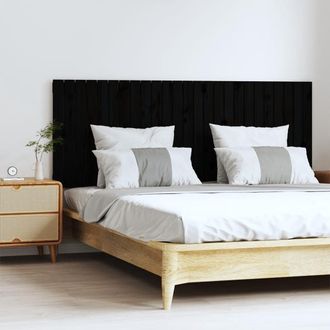 vidaXL Vidaxl - Cabecero De Cama De Pared Madera Maciza Pino Negro 159,5x3x60cm