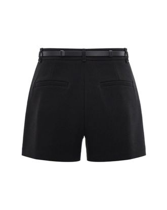 Elisabetta Franchi Belted Cr&ecirc;pe Shorts - Black