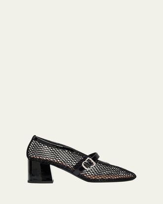 Alaia 55mm Fishnet Ballerina Pumps