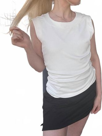 Kut from the Kloth Rayna Banded Tank Top In Ivory