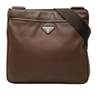 Prada Pre-owned Vintage Crossbody Bag - Dames - Vintage Schoudertas - Bruin - ONE Size - Leer - Vintage