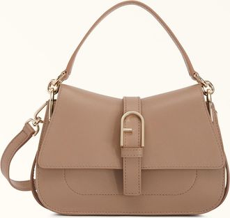 Furla Flow Borsa A Mano Greige Grigio Pelle Di Vitello Claris Lux Donna