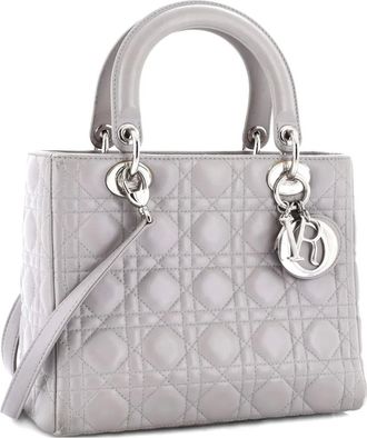 Dior Lady Dior Bag Cannage Quilt Lambskin Medium satchel - Grijs
