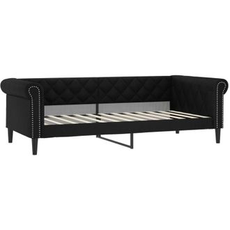 vidaXL Sof&aacute; Cama Sin Colch&oacute;n Cuero Sint&eacute;tico Negro 90x200 Cm Vidaxl