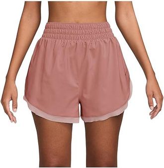Nike One Dri-FIT Loose 3 Brief-Lined Shorts Womens Shorts Rust Pink/Canyon Rust : LG (US 12-14), Polyester/Spandex