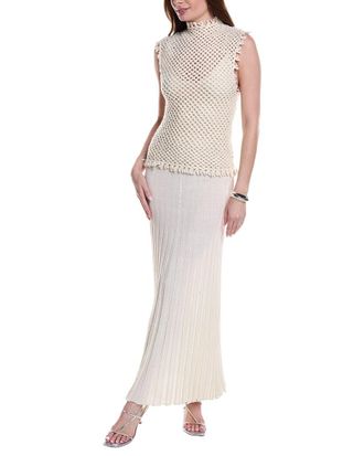 CHRISTOPHER ESBER 2Pc Lattice Knit Wool-Blend Tank Top & Maxi Dress