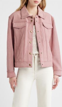 Frye Cow Split Leather Jacket in Pink at Nordstrom, Size Xx-Large