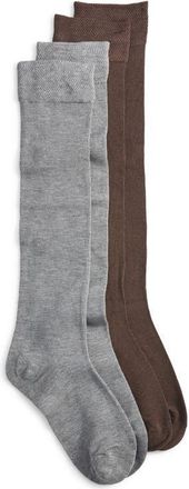 K. Bell Socks Assorted 2-Pack Comfort Top Knee High Socks in Grey at Nordstrom, Size 9
