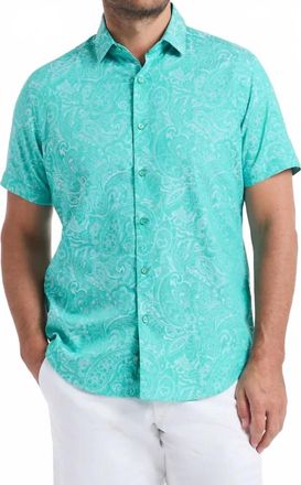 Robert Graham Hudson Short Sleeve Button Down Shirt In Mint