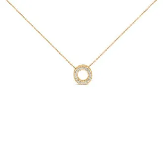 House of Brilliance Yellow Gold Vermeil Diamond Accent A-Z Initial Bubble Pendant Necklace at Nordstrom