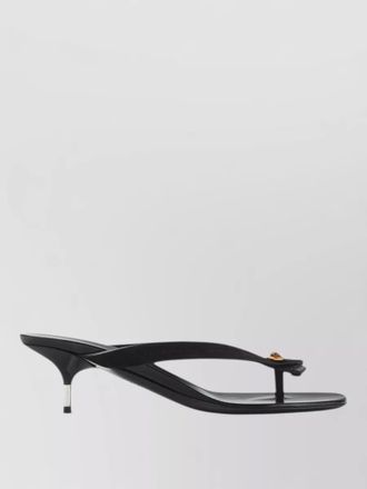 Versace leather thong sandals kitten heel design