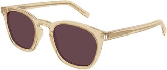 Saint Laurent SL 28 Zonnebril - Heren - Accessoires - Geel - Maat: 49 MM