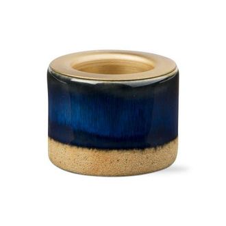 Tag Glazed Stoneware Taper Tealight in Blue at Nordstrom