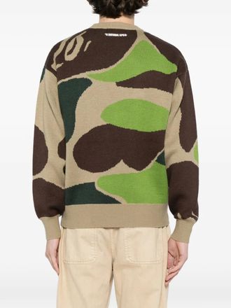 A Bathing Ape camouflage-print jumper - Groen