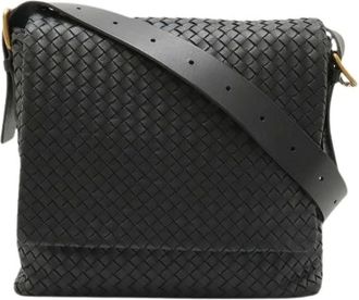 Bottega Veneta Pre-owned Cross Body Bags, male, Black, Size: ONE SIZE Pre-owned Leather Shoulder Bag