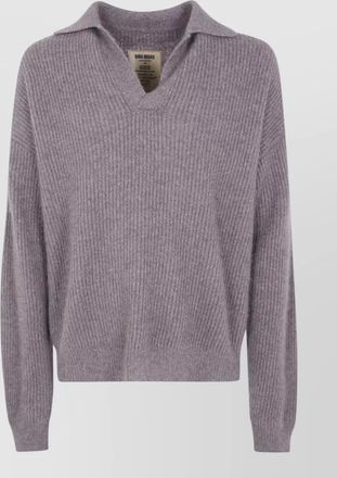 Uma Wang raccoon wool long sleeve polo jumper