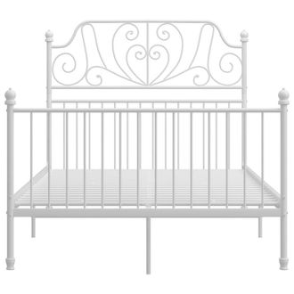 Berkfield Home Comfortable Bed Frame White Metal 120x200 cm | Size: Small Double