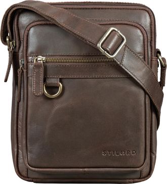 STILORD Orion Leather Shoulder Bag for Men | Small Vintage Bag for iPad 10.9 Inches | Shoulder Bag in Genuine Leather Colour: Black, Zamora-Brown, S