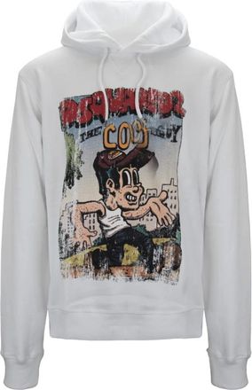 Dsquared2 Hoodie met trekkoord - Heren - Hoodies - Wit - XL - Katoen - Hoodies & sweatvesten