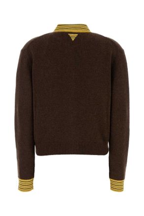 Prada Womens Brown Cashmere Blend Cardigan Cacao Maglieria