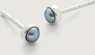 Monica Vinader Sterling Silver Mini Pearl Stud Earrings Pearl