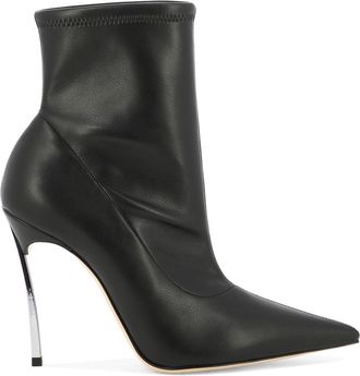 Casadei Womens Blade Lab Ankle Boots - Black Leather - Size EU 40